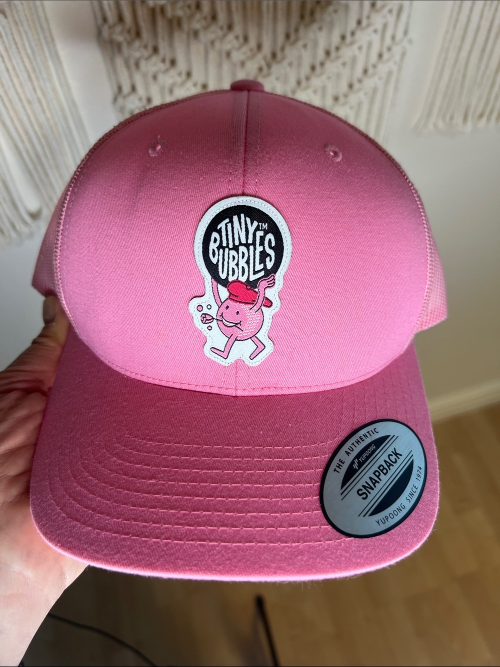 The Classic Pink HAT Snapback with Tiny Bubbles Patch